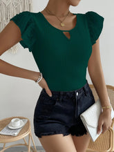 Load image into Gallery viewer, Swiss Dot Round Neck Cap Sleeve Top