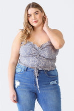 Load image into Gallery viewer, Zenobia Plus Size Drawstring Smocked Floral Tube Top