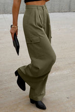 Load image into Gallery viewer, Ruched Wide Leg Pants with Pockets