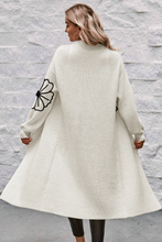 Load image into Gallery viewer, Full Size Flower Open Front Long Sleeve Cardigan