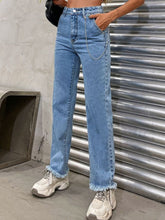 Load image into Gallery viewer, Raw Hem Jeans with Pockets