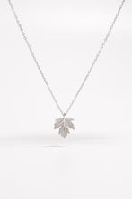 Load image into Gallery viewer, 925 Sterling Silver Zircon Maple Leaf Necklace