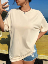 Load image into Gallery viewer, Letter Graphic Round Neck Half Sleeve T-Shirt