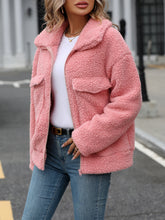Load image into Gallery viewer, Zip Up Long Sleeve Plush Jacket