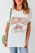 Load image into Gallery viewer, Cowboy Graphic Round Neck Short Sleeve T-Shirt