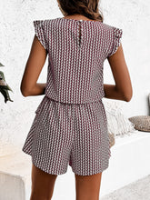 Load image into Gallery viewer, Honey Printed Round Neck Top and Layered Shorts Set