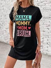 Load image into Gallery viewer, Letter Graphic Short Sleeve Mini Tee Dress