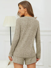 Load image into Gallery viewer, Ribbed Round Neck Top and Shorts Set