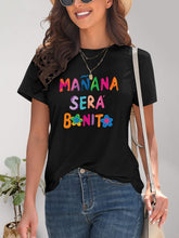 Load image into Gallery viewer, Letter Graphic Round Neck Short Sleeve T-Shirt