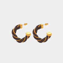 Load image into Gallery viewer, Twisted Leather Rope C-Hoop Earrings