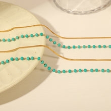 Load image into Gallery viewer, Turquoise Titanium Steel Double-Layered Necklace