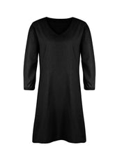Load image into Gallery viewer, Full Size V-Neck Half Sleeve Denim Dress