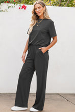 Load image into Gallery viewer, Round Neck Short Sleeve Top and Pants Set