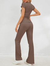 Load image into Gallery viewer, Round Neck Short Sleeve Top and Pants Set