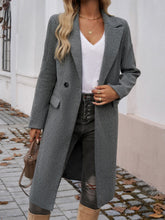 Load image into Gallery viewer, Devine Pocketed Collared Neck Long Sleeve Coat