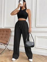 Load image into Gallery viewer, Drawstring Wide Leg Pants with Pockets