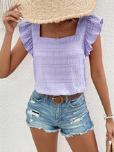 Load image into Gallery viewer, Ruffled Square Neck Cap Sleeve Blouse