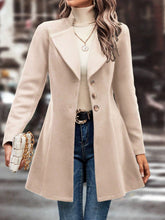 Load image into Gallery viewer, Collared Neck Long Sleeve Longline Coat