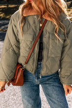 Load image into Gallery viewer, Drawstring Collared Neck Long Sleeve Winter Coat
