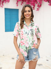 Load image into Gallery viewer, Printed Collared Neck Short Sleeve Shirt