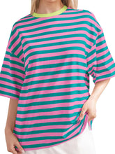 Load image into Gallery viewer, Striped Round Neck Half Sleeve T-Shirt