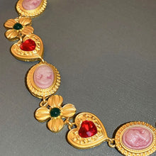 Load image into Gallery viewer, Copper Inlaid Rhinestone Necklace
