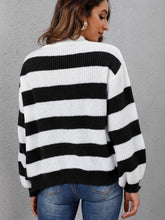 Load image into Gallery viewer, Striped Button Up Long Sleeve Sweater