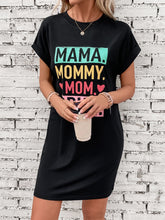 Load image into Gallery viewer, Letter Graphic Short Sleeve Mini Tee Dress