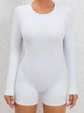 Load image into Gallery viewer, Cutout Round Neck Long Sleeve Active Romper