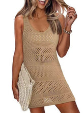 Load image into Gallery viewer, Openwork Scoop Neck Cover Up