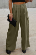 Load image into Gallery viewer, Ruched Wide Leg Pants with Pockets