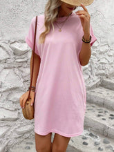 Load image into Gallery viewer, Round Neck Short Sleeve Mini Dress