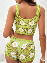Load image into Gallery viewer, Flower Cutout Wide Strap Two-Piece Cover Up