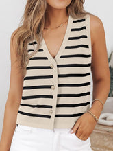 Load image into Gallery viewer, Striped V-Neck Knit Vest