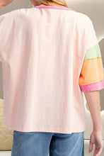 Load image into Gallery viewer, Color Block Round Neck Half Sleeve T-Shirt