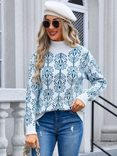 Load image into Gallery viewer, Angel Wings Flower Turtleneck Long Sleeve Sweater