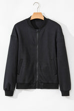 Load image into Gallery viewer, Texture Zip Up Baseball Collar Long Sleeve Jacket