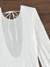 Load image into Gallery viewer, Backless Tied Round Neck Long Sleeve Cover Up