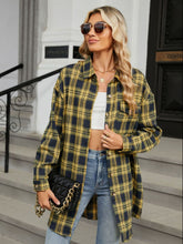 Load image into Gallery viewer, Plaid Collared Neck Long Sleeve Shirt