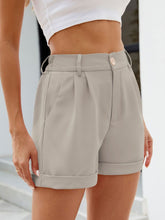 Load image into Gallery viewer, Roll Trim Half Elastic Waist Shorts