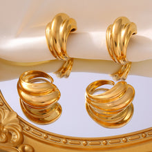 Load image into Gallery viewer, 18K Gold-Plated Titanium Steel Open Ring