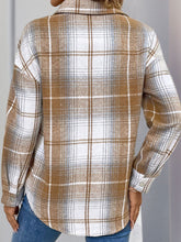 Load image into Gallery viewer, Perfee Plaid Collared Neck Half Zip Long Sleeve Top
