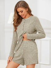 Load image into Gallery viewer, Ribbed Round Neck Top and Shorts Set