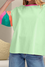 Load image into Gallery viewer, Color Block Round Neck Half Sleeve T-Shirt