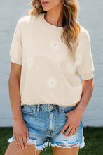 Load image into Gallery viewer, Daisy Round Neck Short Sleeve Knit Top