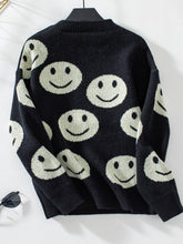 Load image into Gallery viewer, Smile Pattern Round Neck Long Sleeve Sweater