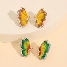 Load image into Gallery viewer, 2 Piece Rhinestone Alloy Butterfly Stud Earrings