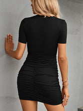 Load image into Gallery viewer, Twisted Round Neck Short Sleeve Dress