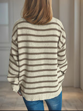Load image into Gallery viewer, Striped Round Neck Long Sleeve Sweater
