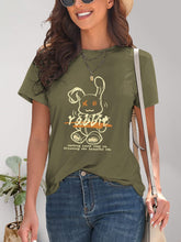 Load image into Gallery viewer, Rabbit Graphic Round Neck Short Sleeve T-Shirt